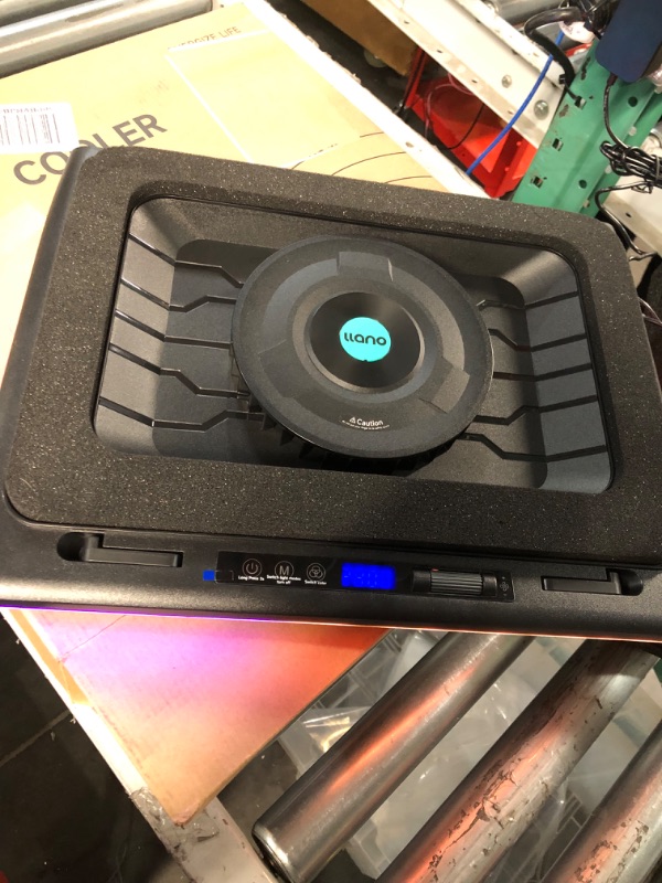 Photo 7 of 2023 New Gaming Laptop Cooling Pad with Powerful Turbofan, RGB Laptop Cooler Radiator with Infinitely Variable Speed, Touch Control, LCD Screen, 3-Port USB, Seal Foam for Rapid Cooling Laptop 15-19in V12(Hub+RGB)