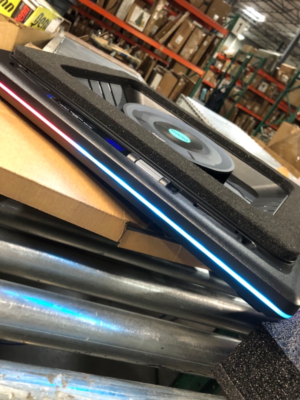 Photo 1 of 2023 New Gaming Laptop Cooling Pad with Powerful Turbofan, RGB Laptop Cooler Radiator with Infinitely Variable Speed, Touch Control, LCD Screen, 3-Port USB, Seal Foam for Rapid Cooling Laptop 15-19in V12(Hub+RGB)
