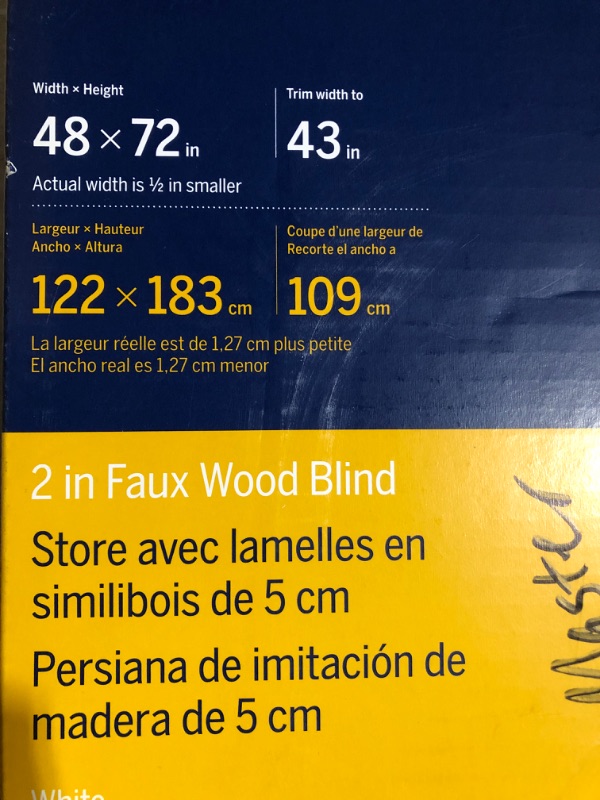 Photo 2 of * see images for size and dimensions *
LEVOLOR Trim+Go 2-in Slat  Cordless White Faux Wood Room Darkening Full-view Standard Horizontal Blinds 