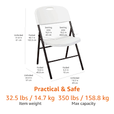 Photo 1 of Amazon Basics Folding Plastic Chair, 350-Pound Capacity, White