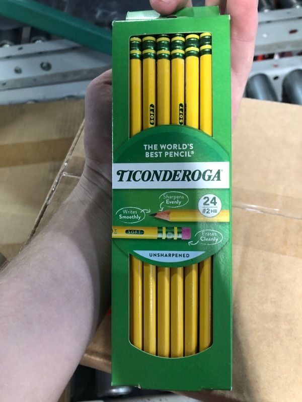 Photo 3 of 7 pack of Ticonderoga Wood-Cased Pencils, Unsharpened, 2 HB Soft, Yellow, 24 Count 24 Count 