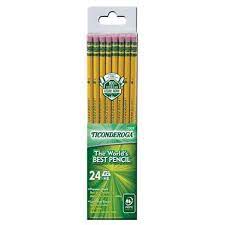 Photo 1 of 7 pack of Ticonderoga Wood-Cased Pencils, Unsharpened, 2 HB Soft, Yellow, 24 Count 24 Count 