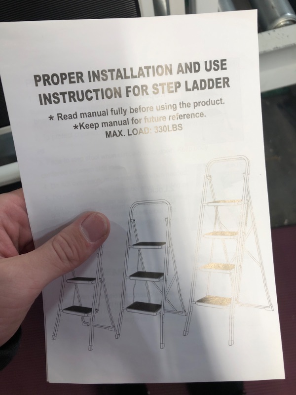 Photo 3 of * see images for damage *
Soctone Step Ladder 4 Step Folding with Anti-Slip Pedal, Lightweight 4 Step Ladder with Handrails, 330 lbs Capacity