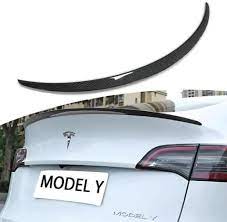 Photo 1 of AOSKonology for Tesla Model Y Rear Spoiler Wings ABS for 2020-2023 Tesla Model Y Rear Trunk Spoiler Lip Tail Wing Rear Trunk Lid (OEM Spoiler, Matt Black) OEM Spoiler Matt Black