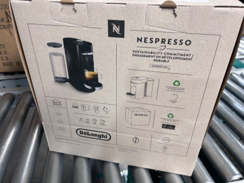 Photo 2 of *EXP:06/30/2024*
Nespresso VertuoPlus Coffee and Espresso Machine by De'Longhi, Matte Black Machine Only 