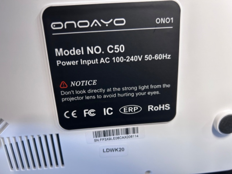 Photo 1 of Projector,4K Supported, 600ANSI 20000 LUMENS, ONOAYO 1080P Movie Projector 