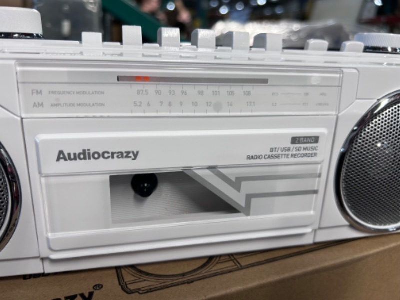 Photo 4 of ***STOCK PHOTO FOR REFERENCE - SEE PICS*** Audiocrazy Retro Boombox Cassette Player