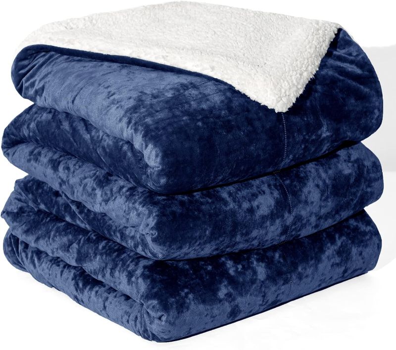 Photo 1 of ***STOCK PHOTO FOR REFERENCE*** Plush King size blanket, Blue