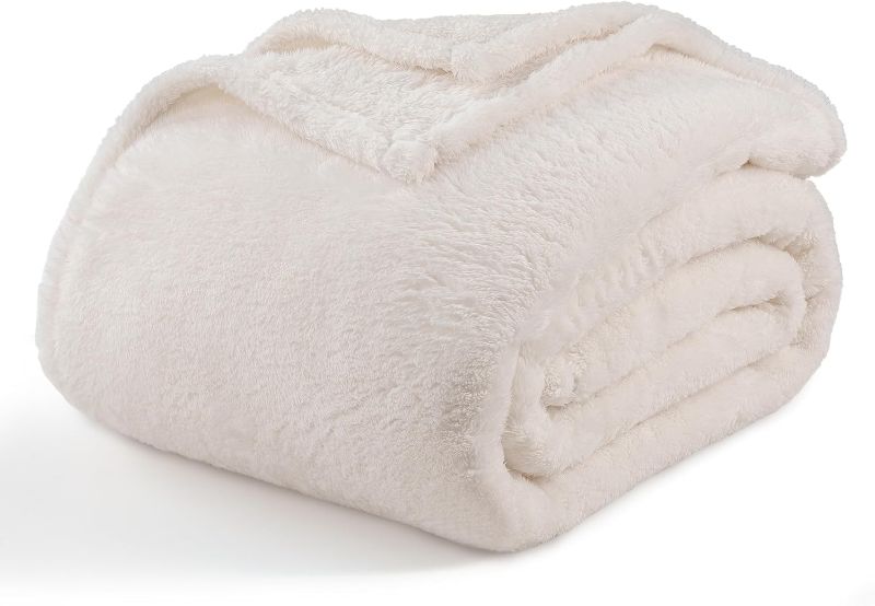 Photo 1 of ***STOCK PHOTO FOR REFERENCE*** Plush Blanket, 90x90" Cream/Rose color