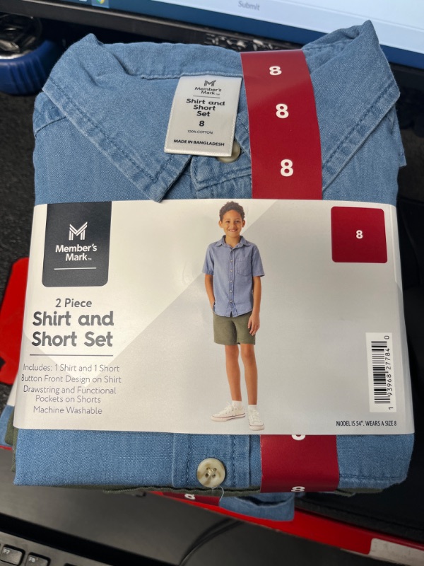 Photo 1 of BOYS SHIRT AND SHORT SET SIZE 8