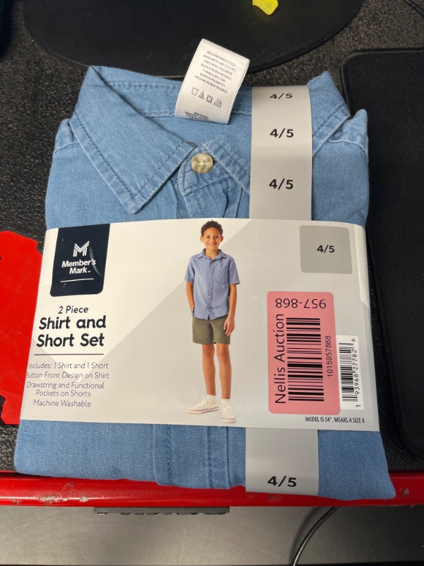 Photo 1 of BOYS SHIRT AND SHORT SET SIZE 4/5