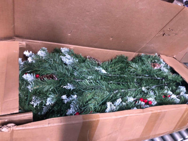 Photo 1 of [ 11 Modes & Dual Color Switch Change Lights ] 6.5 Ft Prelit Artificial Christmas Tree Snow Flocked