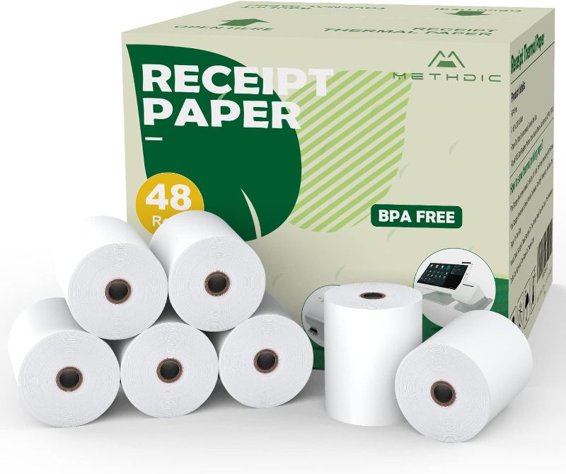 Photo 1 of Methdic Receipt Thermal Paper 3 1/8" X 230' White Printer Paper 