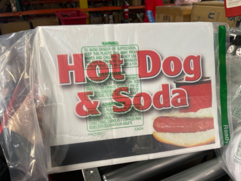 Photo 2 of HOT Dogs & SODA Combo 12"x16" Yard Sign & Stake Outdoor Plastic coroplast Window