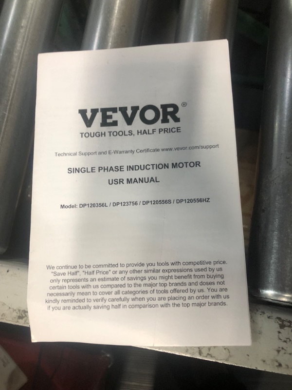 Photo 4 of VEVOR 5HP SPL Air Compressor Electric Motor, 230V 15.0Amps, 56 Frame 3450RPM, 5/8" Keyed Shaft, CW/CCW Rotation, 1.88" Shaft Length for Air Compressors 5 HP-5/8" Shaft Single Phase