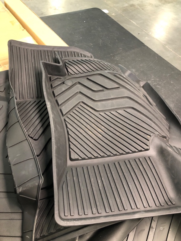 Photo 1 of powoq Fit Tesla Model Y Trunk Mat Floor Mats Cargo Mat Cargo Liner Floor Liner Trunk Liner for 2020 2021 2022 Tesla Model Y Accessories (Four Trunk Mats + Floor Mats+3 PCS Rear Backrest Mats)