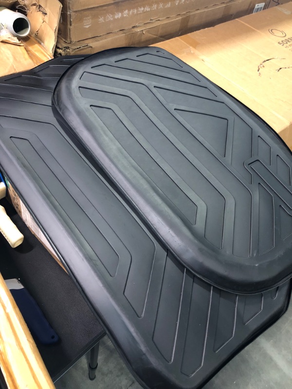Photo 1 of powoq Fit Tesla Model Y Trunk Mat Floor Mats Cargo Mat Cargo Liner Floor Liner Trunk Liner for 2020 2021 2022 Tesla Model Y Accessories (Four Trunk Mats + Floor Mats+3 PCS Rear Backrest Mats)