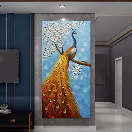 Photo 1 of Yotree Paintings, 24x48 Inch Paintings Brilliant flowers Oil Hand Painting Painting 3D Hand-Painted On Canvas Abstract Artwork Art Wood Inside Framed Hanging Wall Decoration Abstract PaintingX001S9BXZ9
