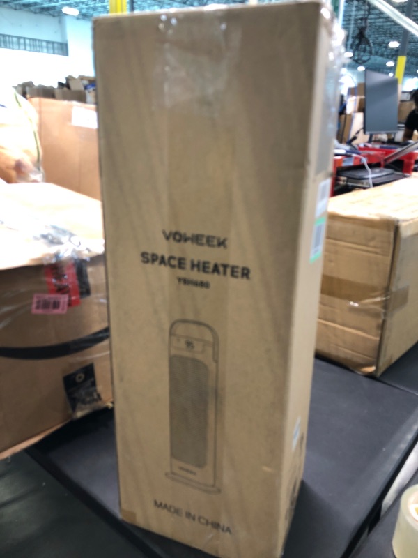 Photo 6 of 24" Space Heater, Voweek 1500W PTC Fast Heating Ceramic Heater for Office, Large Room, Indoor Use, Bedroom, Electric Heater with Thermostat, Remote, 3 Modes, ETL Certified, 12H Timer, 90° Oscillating Black