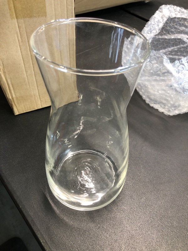 Photo 1 of 8 inch Clear Glass Flower Vases for Centerpiece Table Home Indoor Desk Decor,Ins Modern Boho Style Vase for Wedding Housewarming Gift White
