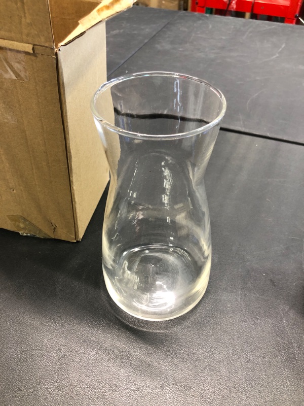 Photo 1 of 8 inch Clear Glass Flower Vases for Centerpiece Table Home Indoor Desk Decor,Ins Modern Boho Style Vase for Wedding Housewarming Gift White