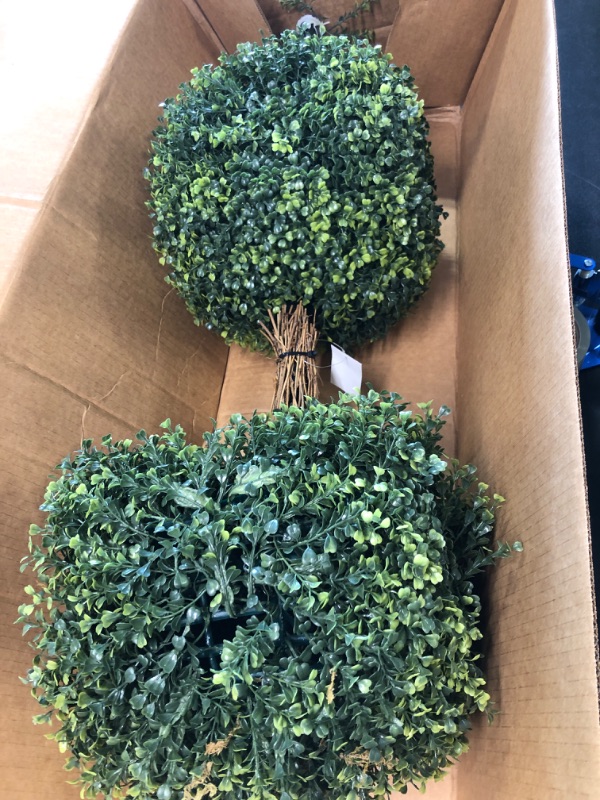 Photo 3 of 4.5ft. Boxwood Double Ball Topiary Artificial Tree (Indoor/Outdoor)