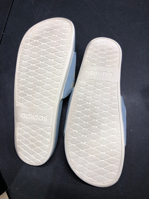 Photo 3 of adidas Adilette Comfort Slides - Unisex Swim 12 Women/11 Men Magic Grey/Wonder White/Gold Metallic