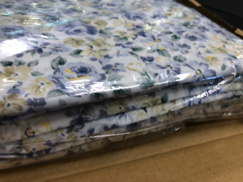 Photo 3 of Amazon Basics Lightweight Super Soft Easy Care Microfiber Bed Sheet Set with 14-Inch Deep Pockets - Twin, Blue Floral Twin Sheet Set Blue Floral