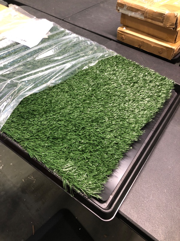 Photo 2 of Artificial Grass Puppy Pee Pad for Dogs and Small Pets - 20x25 Reusable 3-Layer Training Potty Pad with Tray - Dog Housebreaking Supplies by PETMAKER