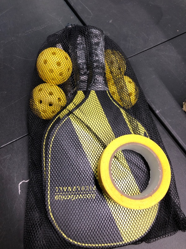 Photo 3 of AboveGenius Pickleball Paddles, Pickleball Set, Includes 4 Premium Wood Pickleball Paddles, 4 Pickleball Balls,1 Portable Net(17 FT),1 Storage Bag,1 Carry Bag,and 1 Court Marker