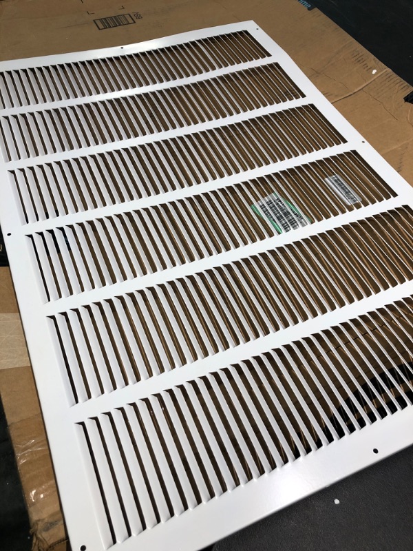 Photo 2 of 30"w X 20"h Steel Return Air Grilles - Sidewall and Ceiling - HVAC Duct Cover - White [Outer Dimensions: 31.75"w X 21.75"h]