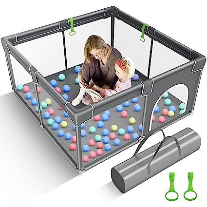 Photo 3 of Baby Playpen, 50x50inch Large Play Pen for Babies and Toddlers, Baby Fence Play Yard, Safety Kids Playpin Indoor&Outdoor