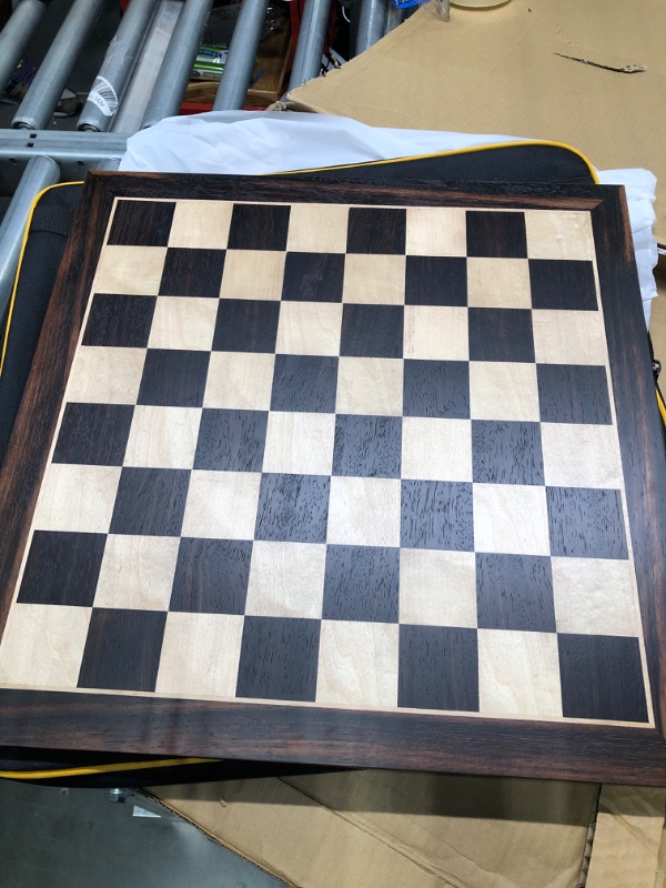 Photo 3 of A&A 18.875" Professional Wooden Tournament Chess Board/Mahogany & Maple Inlaid /2.0" Squares w/Notation 18.875" / 48cm Mahogany & Maple Inlaid - W/ Notation