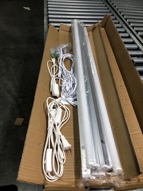 Photo 3 of (Pack of 6) Barrina LED T5 Integrated Single Fixture, 2FT, 6500K (Super Bright White), Utility Shop Light, Ceiling and Under Cabinet Light, ETL Listed, Corded Electric with Built-in ON/Off Switch 2FT-6PACK