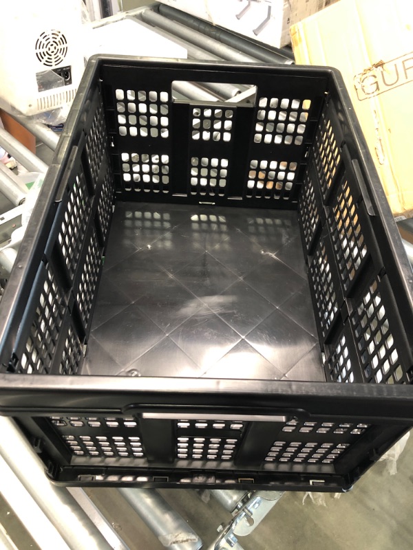 Photo 2 of Saedy Black Stacking Milk Crates, 34-Quart Collapsible Container Bins 



