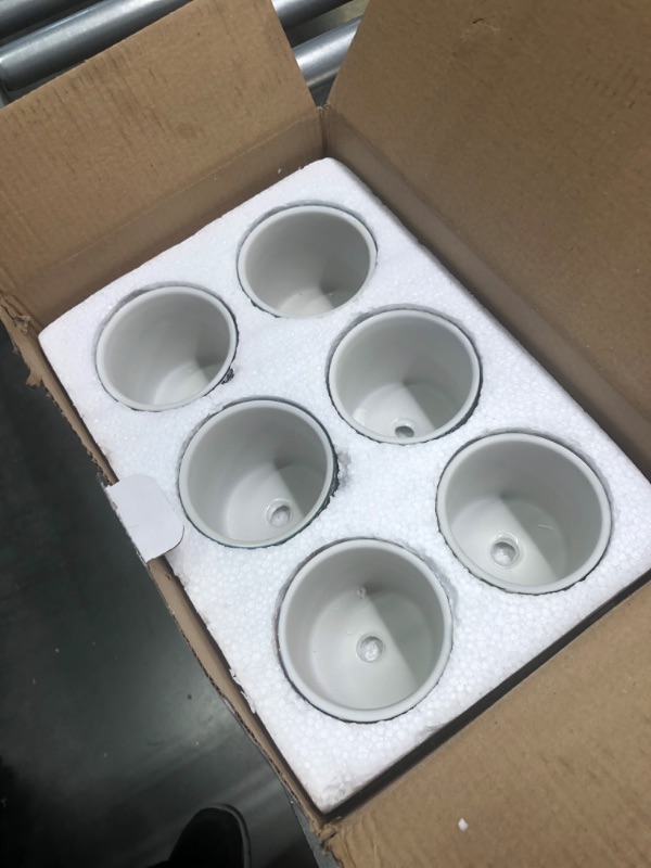 Photo 1 of 6 Pack Mandala Succulent Plant Pot with Bamboo Trays, Ceramic Multicolored Succulent Container Planter Pot for Small Plant B Style