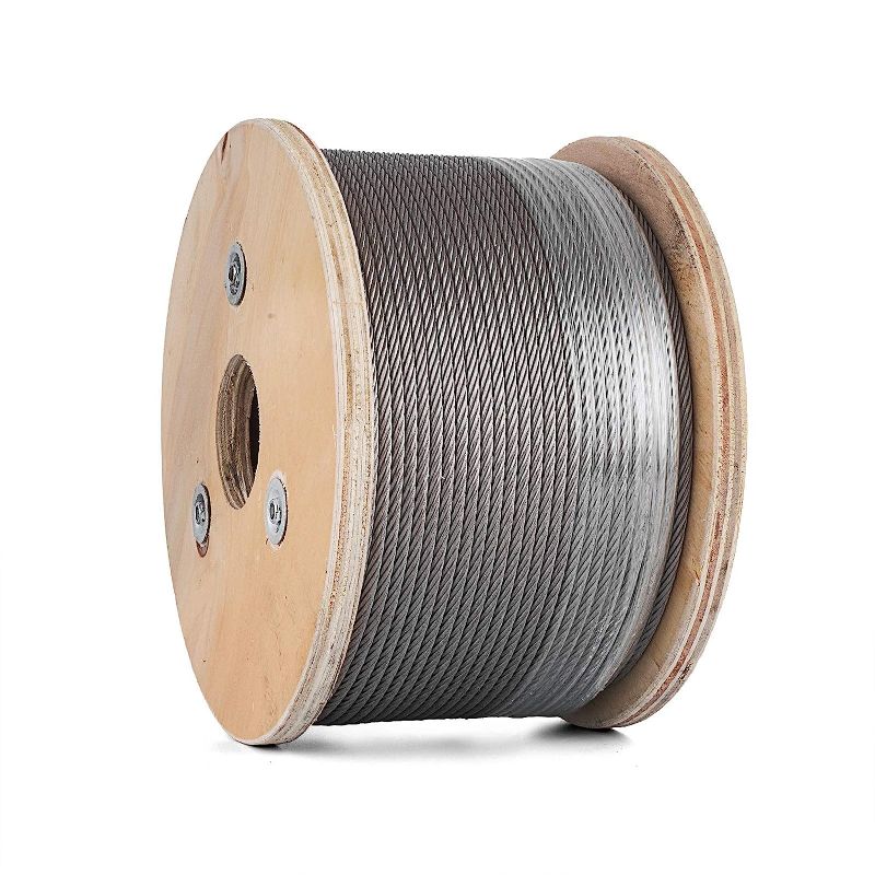 Photo 1 of 500ft 3/16" Stainless Steel Cable, T304 Aircraft Wire Rope for Deck Cable Railing,7 x 19 Strands Construction,Stainless Steel Cable Railing