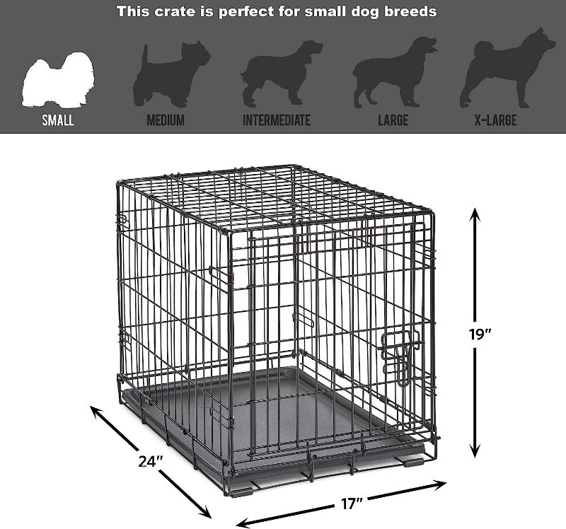 Photo 1 of  small Folding Metal Dog Crate, Black