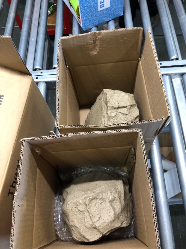 Photo 1 of Theater Solutions 2R4S Outdoor Sandstone Rock 2 Speaker Set for Yard Patio Pool Spa 4.5 in