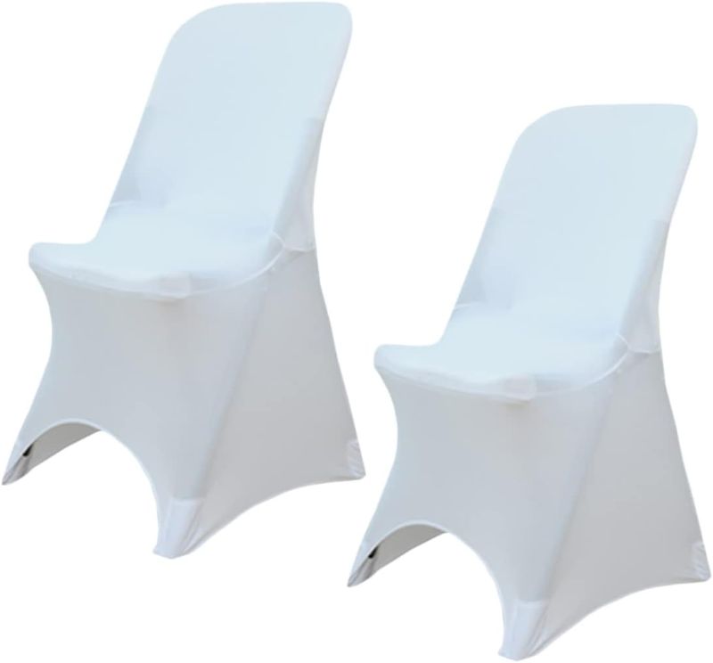 Photo 1 of CLISPEED 10 Pcs Dining Chair Cover Seat Slipcover Dinning Room Chair Cover Thicken Tablecloth Banquet White Protector Seat Chair Slipcover Stretch Chair Covers