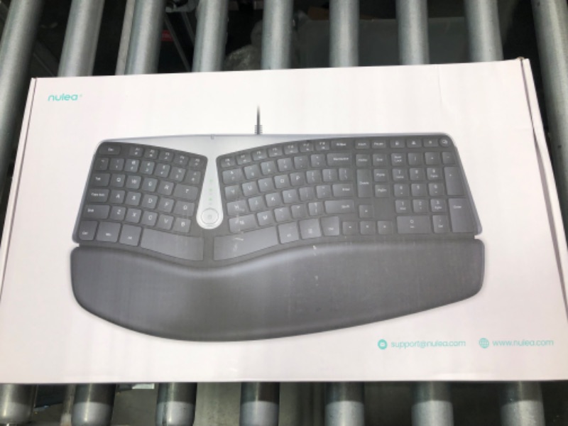 Photo 3 of Nulea Ergonomic Keyboard, Wired Split Keyboard with Pillowed Wrist and Palm Support, Featuring Dual USB Ports, Natural Typing Keyboard for Carpal Tunnel, Compatible with Windows/Mac