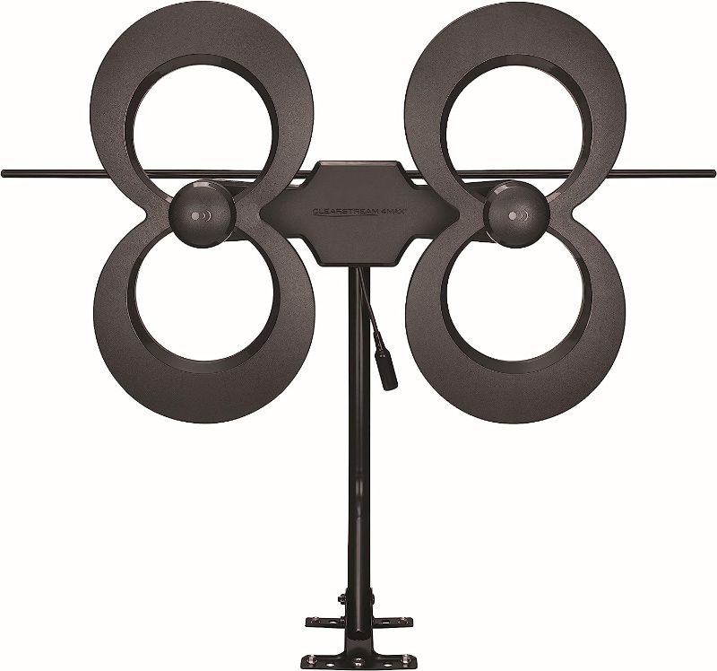 Photo 1 of Antennas Direct ClearStream 4MAX UHF VHF Indoor Outdoor TV Antenna, Multi-Directional, 70+ Mile Range, UHD 4K, NEXTGEN TV – w/ 20-inch Mast (Black)