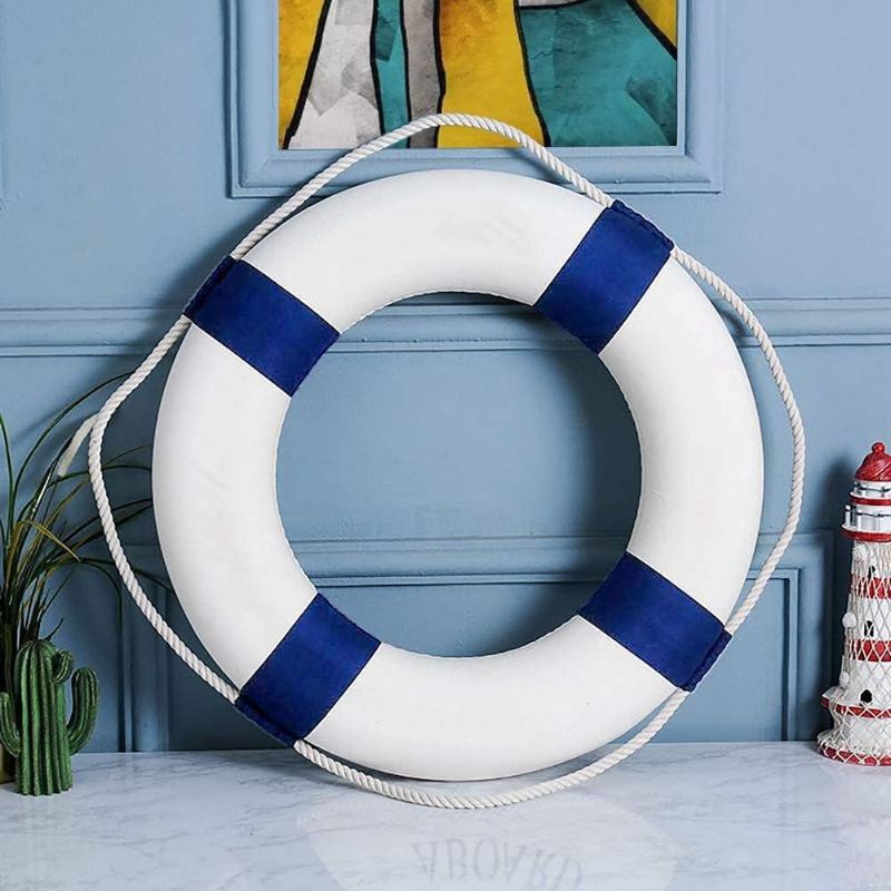 Photo 1 of 20 inch/50cm Small Diameter Swim Foam Ring Buoy Swimming Pool Safety Life Preserver with Perimeter Rope