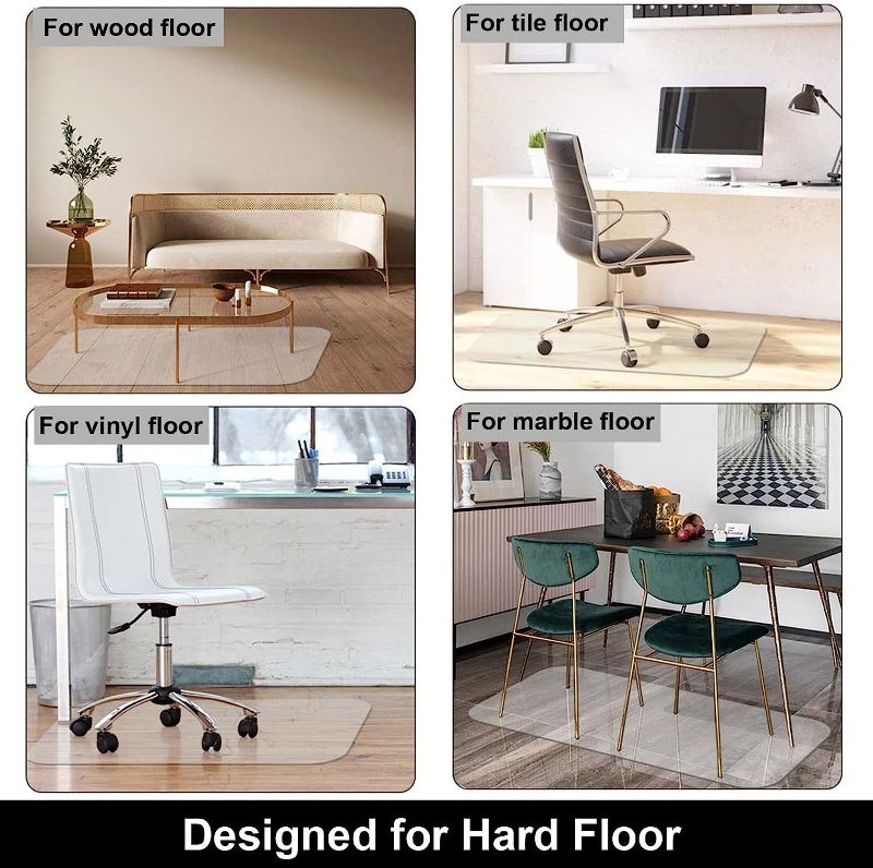 Photo 1 of AiBOB Office Chair Mat for Hardwood Floors, 45 X 53 in, Heavy Duty Floor Mats for Computer Desk, Easy Glide for Chairs, Flat Without Curling, Clear