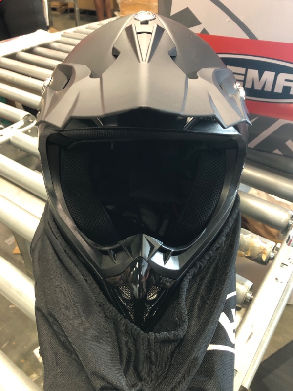 Photo 1 of Motorcycle Motocross ATV Helmet DOT Approved - YEMA Helmet YM-915 Motorbike Moped Full Face Off Road Crash Cross Downhill DH Four Wheeler MX Quad Dirt Bike Helmet for Adult Men Women - Matte Black,L Matte Black Large