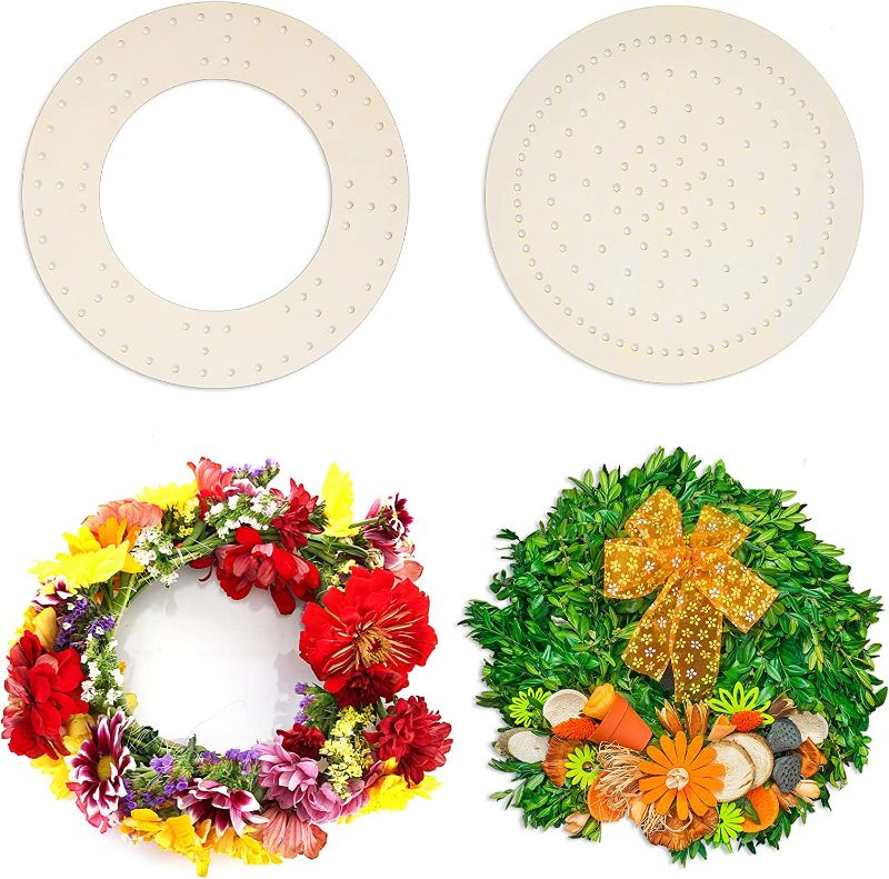 Photo 1 of Amyhill 6 Pcs Wreath Boards with Holes Wood Summer Wreath Boards with