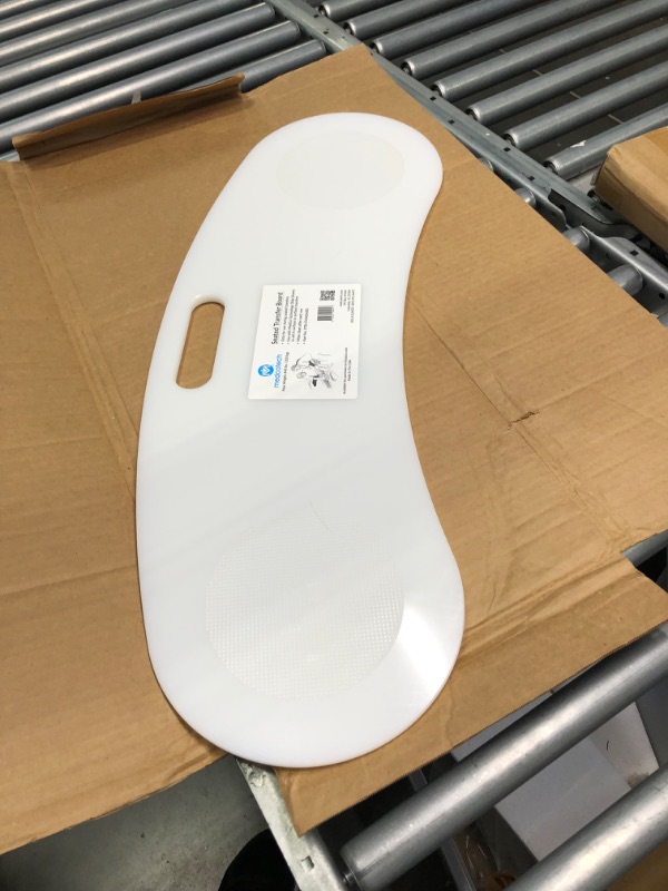 Photo 1 of MedCo Technology Premium Seated Transfer Board, Friction-Reducing High Density Polymer, Soft Edges, Anti-Slip Pads, Curved with Transport Handle. Perfect for Bed, Wheelchair, Toileting, and More