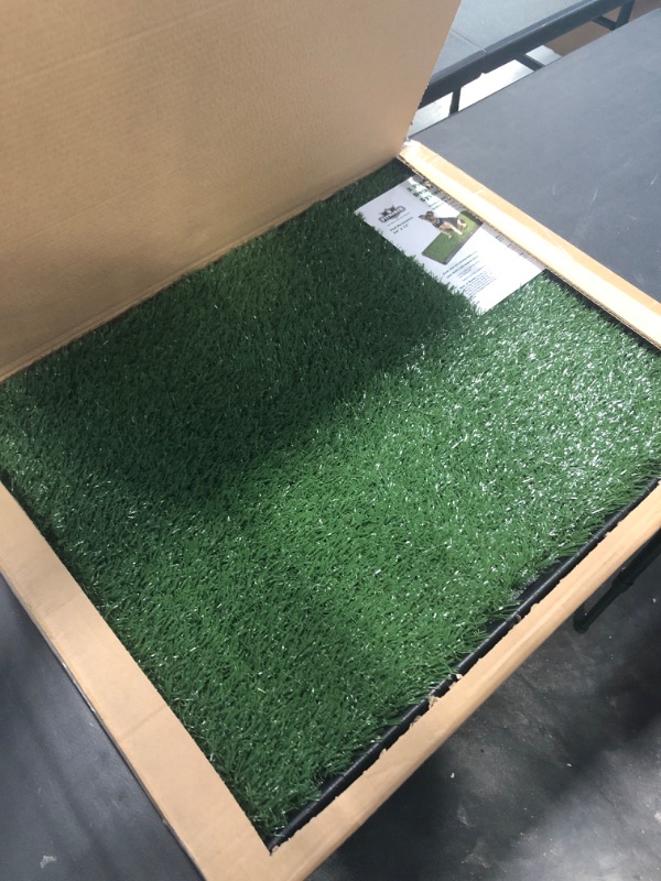 Photo 2 of Artificial Grass Puppy Pee Pad for Dogs and Small Pets - 20x25 Reusable 3-Layer Training Potty Pad with Tray - Dog Housebreaking Supplies by PETMAKER