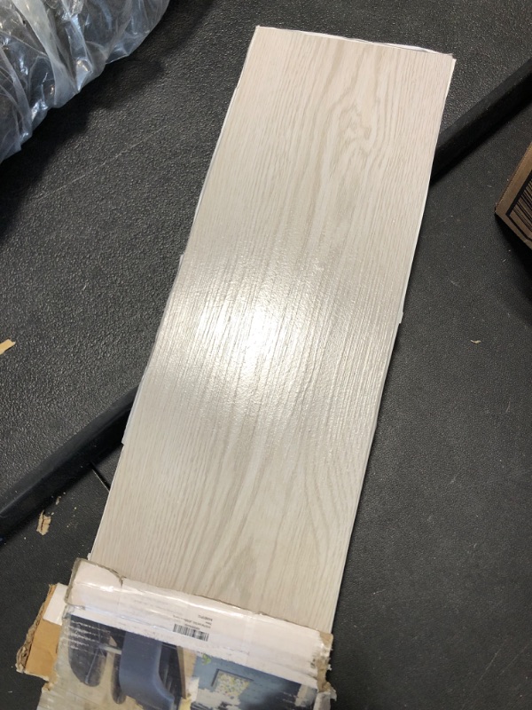 Photo 1 of Art3d Peel and Stick Floor Tile Vinyl Wood Plank 12-Pack 18 Sq.Ft, White-Washed, Rigid Surface Hard Core Easy DIY Self-Adhesive Flooring 36 x 6 x 0.1 inches White Washed 12