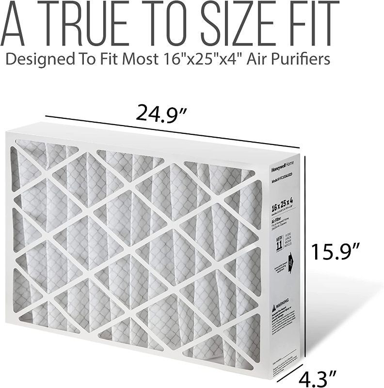 Photo 1 of 
Honeywell 16x25x4 Furnace Filters, FC100A1029 Filter Replacement, Merv 11 Filter Media